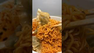 sweet spicy sauce noodles with gyoza dumplings #asmr #koreanfood