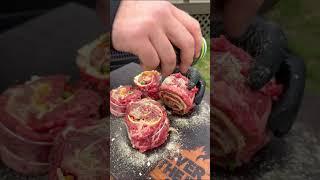 Fajita Steak Pinwheels | Over The Fire Cooking by Derek Wolf #reels #video  #viral #shorts